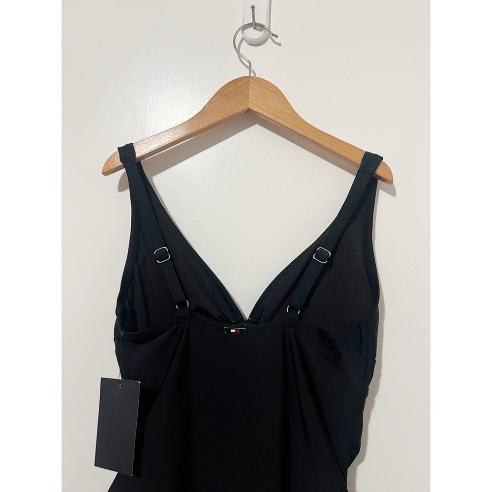 Tommy Hilfiger Womens Black Ring Detail Ruched One Piece Swimsuit Size 4 NEW - Picture 7 of 9